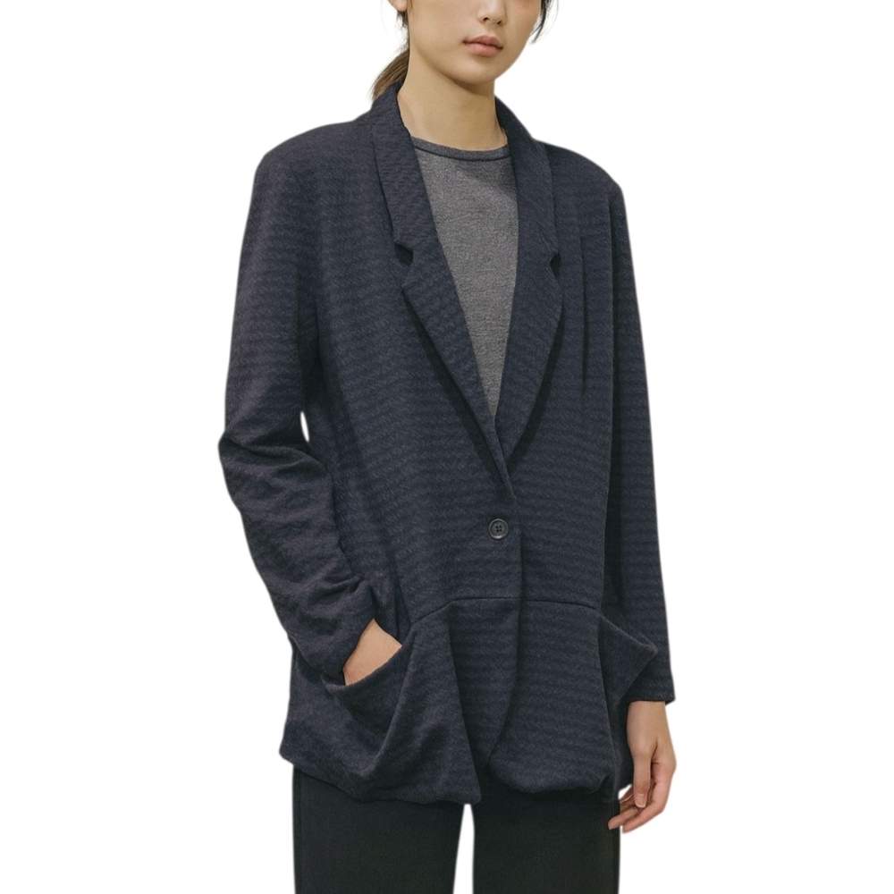 Free People Slouchy Oversized Blazer Jacket Navy